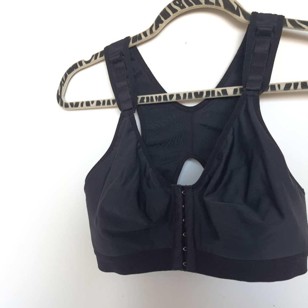 Black post-surgery compression bra Sz L